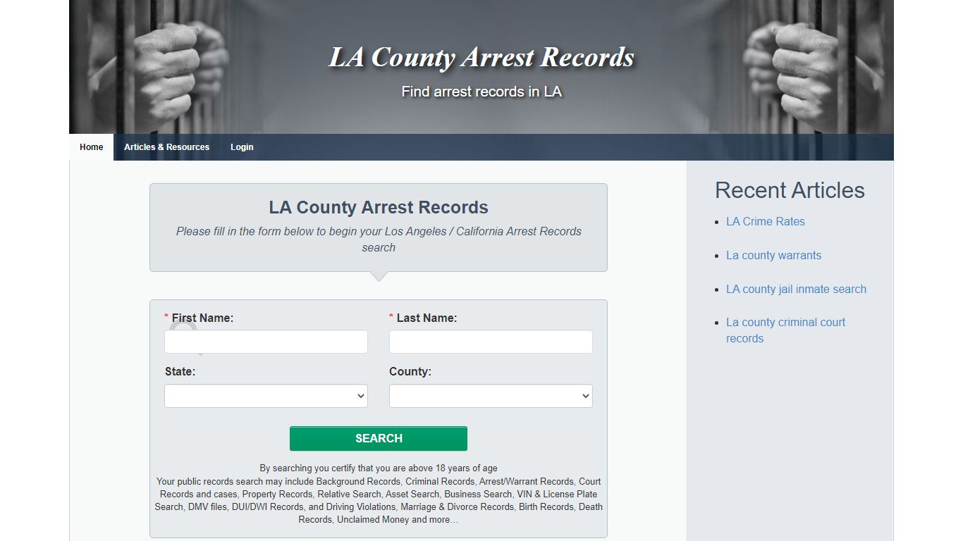 LA County Arrest Records - Easy and secure search